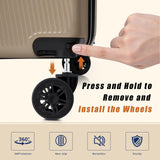 Eeeza Expandable Luggage Sets 5 Piece,Suitcases with Detachable Wheels,ABS Hard Case Luggage with TSA Lock Spinner Wheels,Carry On Luggage Set