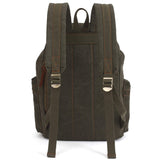 KAUKKO Vintage Casual Canvas and Leather Rucksack Backpack