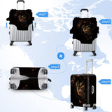 ANNA QUEEN Gold Butterfly Travel Luggage Cover -Stretchable Airplane Suitcase Protector Sleeve,Universal Washable Fit for 20-22 Inch Checked Baggage,Water Resistant Durable Luggage Protector