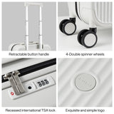 mixi Underseat Carry on Luggage 16 Inch Hardshell PC Suitcase with Spinner Wheels TSA Lock for Travel, Smoke White