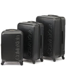 Calvin Klein Women's Hard Side Upright Luggage Spinner Light Weight Suitcase, Black, Medium