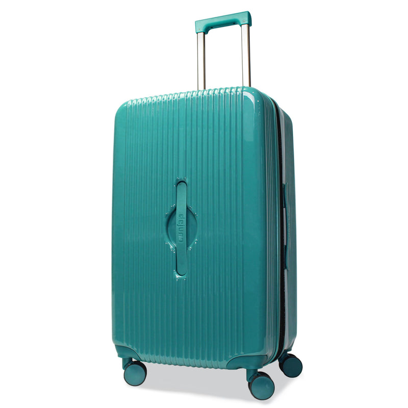 World Traveler Dejuno Colossus Polycarbonate Hardside Expandable Spinner Luggage with TSA Lock and Front Handle, Teal, 26-inch