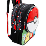 Pokemon Backpack for Kids - Bundle with 16" Pokeball Backpack Featuring Pikachu, Bulbasaur, Charmander, Squirtle Plus Water Bottle, Stickers, More | Pokemon School Bag for Boys
