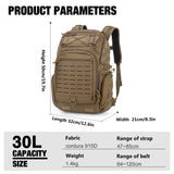 Mardingtop 30L Molle Military Backpack, Tactical Backpack for Men, Cordura Backpack for Hiking,Camping,Trekking