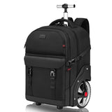 MATEIN Rolling Backpack for Men with Wheels, 17 Inch Large Wheeled Backpack with Combination Lock, Water Resistant Anti Theft Travel Laptop Backpack for Adults Work Business, Black