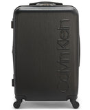 Calvin Klein Women's Hard Side Upright Luggage Spinner Light Weight Suitcase, Black, Medium