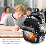 Fitvc School Backpack for Boys - Baseball Boys Backpack for Kids Children Teens Elementary Middle School - 17″ Sport Bookbag Travel Back Pack for Age 6-18
