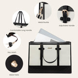 LOVEVOOK Laptop Bag for Women 15.6 inch Canvas Laptop Tote Bag, Large Capacity Work Bag with Clutch Purse, Computer Bag Office Business Briefcase, Casual Handbag for Travel College Teacher School