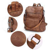 CLUCI Backpack Purse for Women Travel Backpack Large Leather Fashion Designer Lady Shoulder Bag with Tassel Brown