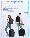 Hynes Eagle 2 in 1 Travel Backpack 22 inches Carry on Luggage 63L Rolling Backpack for Men Women with Packing Cubes 3PCS Set Gray Blue