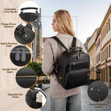 Divvia Small Camera Backpack Classic PU Leather for DSLR, Professional Camera Bag for Photographers with 11 Inch Pad/Tablet Compartment Small 10L Black