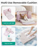 BAGSMART Cat Carrier: Soft-Sided Pet Carrier for Small Medium Cats Dogs Puppy Quilted Collapsible Puffy Travel Bag Up to 20 Lbs Pink