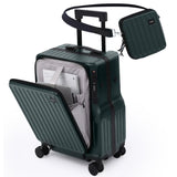 NOBL Duo Carry Carry-On Luggage with Detachable Side Bag, 22.1x14.6x10.5 Airline Approved, Noble Zipperless PC Hard Shell Suitcase & Crossbody, 360° Spinner Wheels, TSA Locks, USB Port - Forest Green