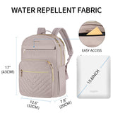 VANKEAN Laptop Backpack for Women with USB Port,15.6 Inch Laptop Computer Bag Travel Backpack Purse,Waterproof Work Business Backpack College Teacher Bags, Light Dusty Pink