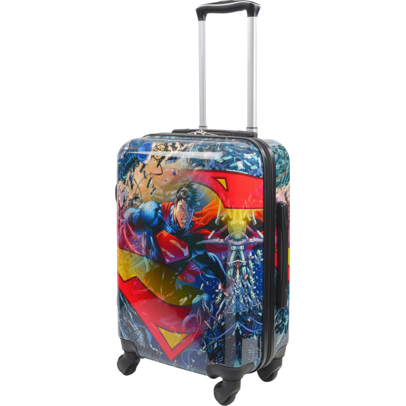 FUL DC Comics Superman 21 Inch Kids Carry On Luggage, Hardshell Rolling Suitcase with Spinner Wheels, Multi