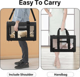 Simple Deluxe Airline-Approved Cat Carrier, 17" x 12" x 12", Soft-Sided Pet Carrier for Cats, Small Dogs, Kittens & Puppies up to 17 lbs, Durable & Collapsible Travel Carrier, Black