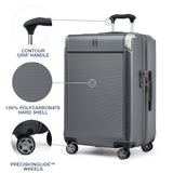 Travelpro Platinum Elite Hardside Expandable Checked Luggage, 8 Wheel Spinner, TSA Lock, Hard Shell Polycarbonate Suitcase, Vintage Grey, Checked Medium 25-Inch