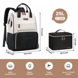 Maelstrom Travel Backpack for Women Men,Laptop Backpack Fits 15.6-17.3 Inch Laptop, Nurse/Work Bag with Insulated Lunch Box (Black-beige)