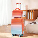 Zentrava 2 Piece Hardshell Luggage Set, Lightweight Durable Carry-On Luggage with Spinner Wheels, 20 Inch ABS Luggage with 14 Inch Cosmetic Case for Travel, Women, Girls (Blue Red)