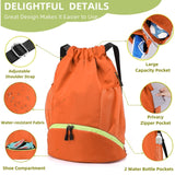 Suaetiai Soccer Bags, Waterproof Drawstring Gym Backpack for Baskestball Rugby Volleyball Yoga, Large Capacity Sports Bag