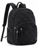 BAGSMART Travel Laptop Backpack, College Backpack for Women, Quilted Small Computer Bookbag, Water-Resistant 15.6 Inch Laptop Casual Bag, Black
