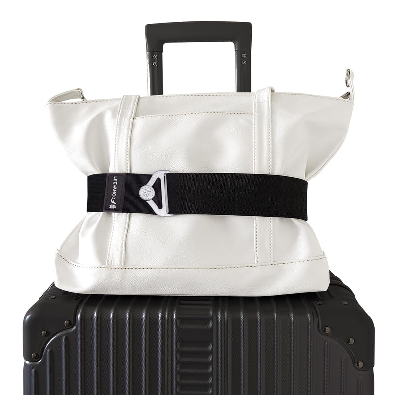 Luggage Straps for Suitcases Add a Bag Luggage Strap, 2-in-1 Travel Belt for Luggage Straps Travel Belt Over Handle for Carry On Bag Adjustable Suitcase Belts, Airport Travel Accessories Black