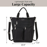 Baggallini All Set 3 in 1 Tote Backpack - 15"x10.5" Lightweight Travel Bag w/RFID Phone Wristlet