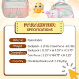 Vivixilan Cute Backpack with a Plush Pendant, Stylish Multi-pocket Bookbag with Anti-theft Design for New Semester Gifts (black)