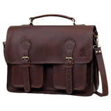 Leather Messenger Bag For Men - leather laptop bag briefcase for women - Mens Satchel Bag, 18 Inch Brown Genuine Buffalo Leather Computer Bag For Work