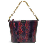 RADLEY London Petticoat Hill Faux Python Women’s Small Leather Shoulder Bag, Cassis