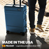Pelican ATX Luggage Hard Case Luggage with Wheels - Waterproof Hardshell - Medium Size (25 Inch) Check-In Suitcase (Indigo)