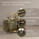 Briggs & Riley Multi-Pocket Cabin Bag - Carry On Luggage for Travel, Softside Bag for Men & Women, Fits in Overhead Bin, Two Slip Pockets, Fits up to 15" Laptop - Rhapsody Collection, Olive