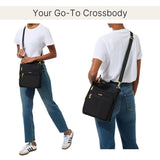 Baggallini Out and About Crossbody Bag for Women - 10"x10.7" Lightweight Travel Handbag w/RFID Card Slots