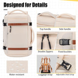 Velaybor 42L Travel Backpack with 4 Packing Cubes, TSA Friendly Flight Approved Carry-On Bag, Water-Resistant Business Backpack for Men Women, Fits 17.3" Laptop (Off-white)
