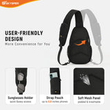 SKYSPER Sling Bag RFID Cross Body Bag Recycled Crossbody Backpack Travel Daypack(Black)