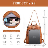 BOYATU Genuine Leather Backpack Purse for Women: Anti Theft Convertible Soft Backpacks - Elegant Womens Travel Backpack (01 Medium-Caramel Brown)