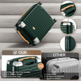 Joyway Hard Shell Luggage Sets 3 Pieces with Spinner Wheels, Lightweight Suitcase Set with Tsa Lock and Corner Protectors, Suitable for Travel Women and Men (Green, 20''/24''/28'')