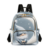 WOIWB Women's Backpack Cute Gnome Moon Print for Travel Commute, Cloth Shoulder Bag Double Zipper Size S