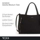 TUMI - Voyageur Valetta Tote - Women's Carryall Bag, Lightweight and Roomy, Functional Purse for Everyday, Business & Travel - Medium, Black & Gunmetal Hardware