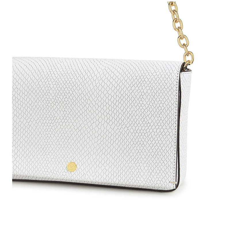 RADLEY London Columbia Grove Faux Lizard Women's Small Leather Flapover Crossbody Bag, Bright White