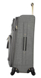 Steve Madden Designer Luggage - Checked Large 28 Inch Softside Suitcase - Expandable for Extra Packing Capacity - Lightweight Bag with Rolling Spinner Wheels (Peek-A-Boo Grey)