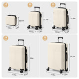 Karl home Luggage Sets 4 Piece, PP Hard Case Suitcase Set with Built-in Lock Spinner Wheels, Lightweight Durable Carry on Luggage for Business Travel - White (16/20/24/28")