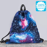 VanFn Drawstring Bags, Creative Design Gymsack, Unisex Sackpack, Casual Backpack, Sport's Equipment Bag Travel Bags (Galaxy)