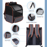 Pesen Cat Backpack Carrier, Breathable & Foldable Pet Carriers for Cats, Small Dogs and Rabbits Under 15 lbs, Airline Approved Dog & Cat Carrier Backpack for Hiking, Travel, Camping, Dark Gray