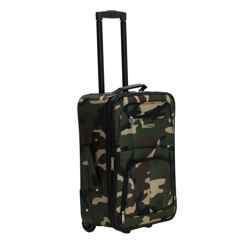 Rockland Fashion Softside Upright Luggage Set,Expandable, Wheel, Telescopic Handle, Camouflage, 2-Piece (14/19)