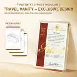 BOYATU Travel Makeup Bag Organizer: 3 Pcs Set Large Capacity Cosmetic Bags Holds 10–20 100ml Full-Size Bottles for 3–15 Day Trips - 180°Open-Flat Make up Case 3-sec touch-up - Toiletry Bag Gift women