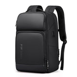 FENRUIEN 17 Inch Travel Backpack for Men, Expandable Water Resistant Computer Backpack with USB Port, Black Laptop Bag for Business/College/Work
