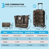 LARVENDER Luggage Sets 3 Piece, Hardside 20 IN Carry on Luggage Airline Approved PC+ABS Suitcase Set with Spinner Wheels TSA Lock, Lightweight Rolling Suitcase for Men and Women, Cheetah Print