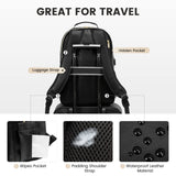 LOVEVOOK Laptop Backpack Purse for Women, Large Capacity Travel Computer Work Bag, Faux PU Leather Quilted Casual Nurse Backpack for Womens, Fit 15.6 Inch Laptop with USB Port, Black