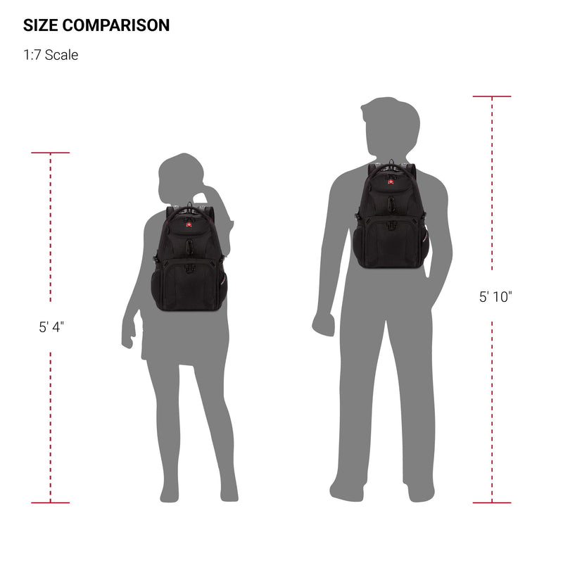 SwissGear 1900 Scansmart Mini/Slim Version, Fits Most 13 Inch Laptops and Tablets, TSA Friendly Backpack, Black